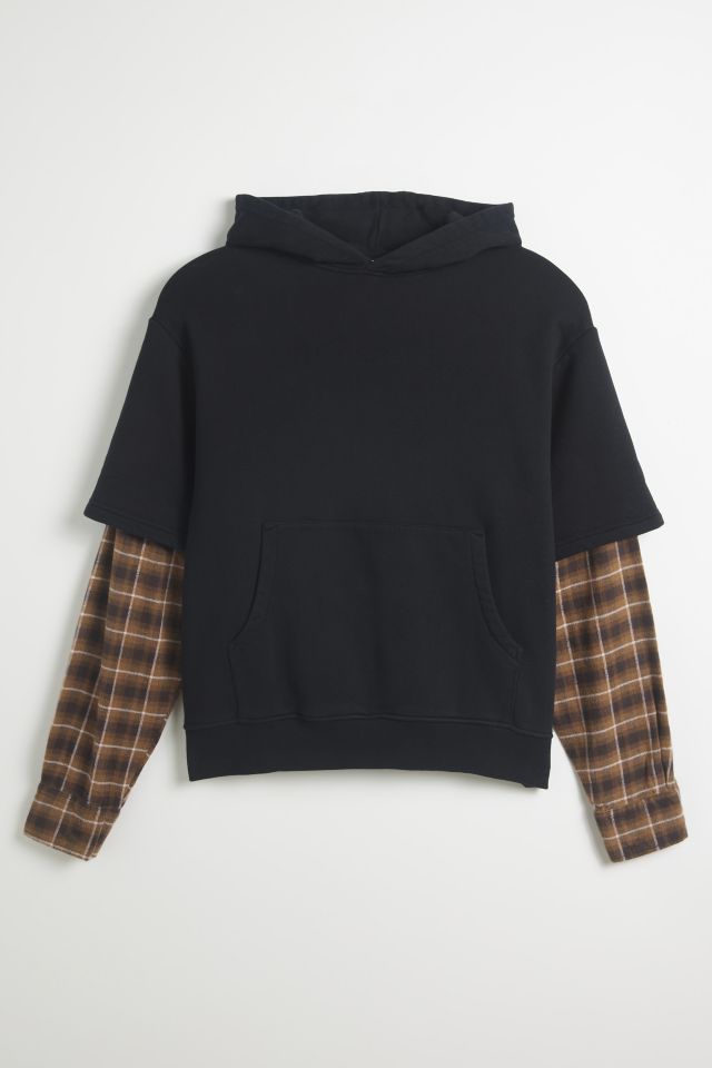 KROST Flannel Layered Hoodie Sweatshirt #1