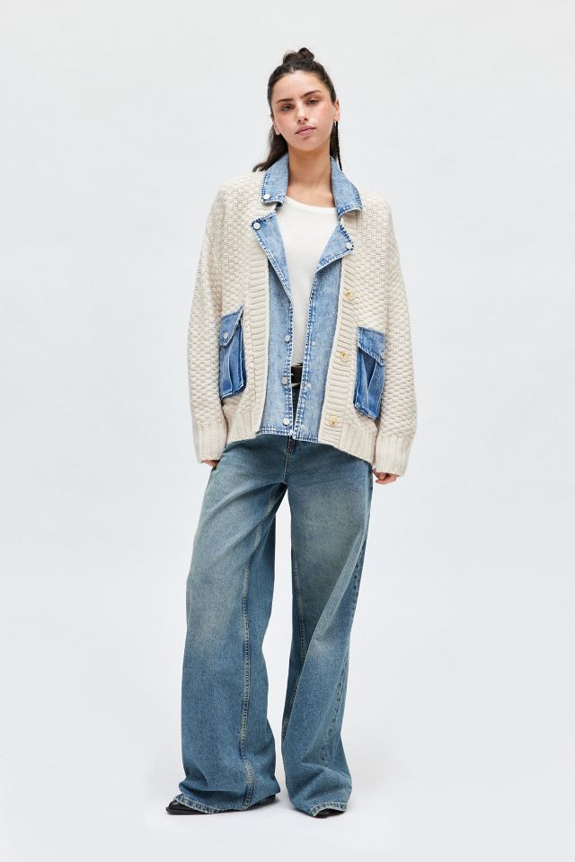 Blank NYC Last Call Mixed Media Cardigan #1
