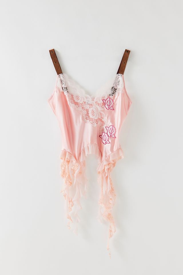 Moxie Wrrld X Urban Renewal Rose Ruffle Tank Top | Urban Outfitters