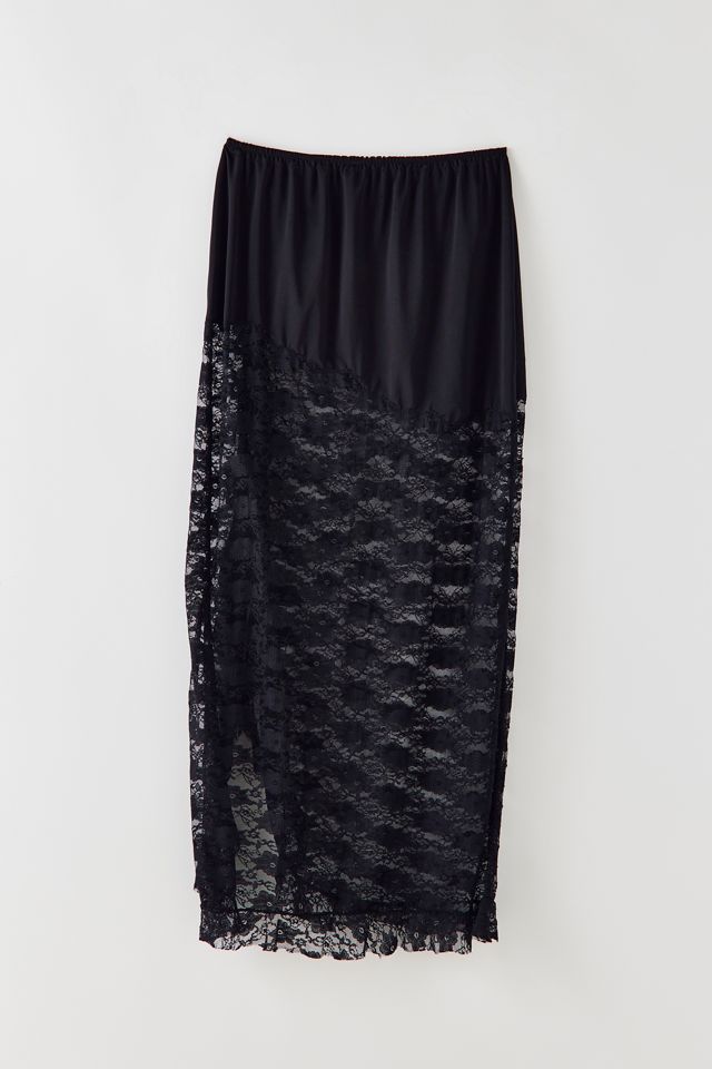 Moxidress Elastic WaistBand Lace Hollow Out Maxi Skirt