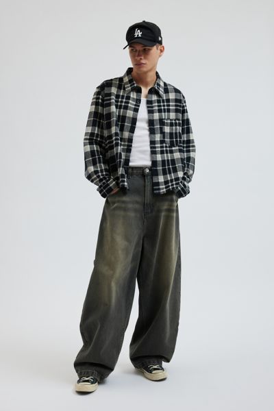 BDG Cropped Plaid Flannel Shirt