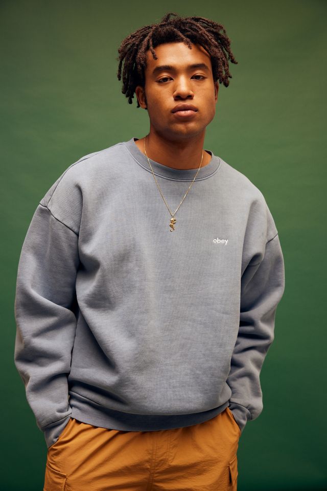 OBEY Lowercase Pigment Dye Crew Neck Sweatshirt #1
