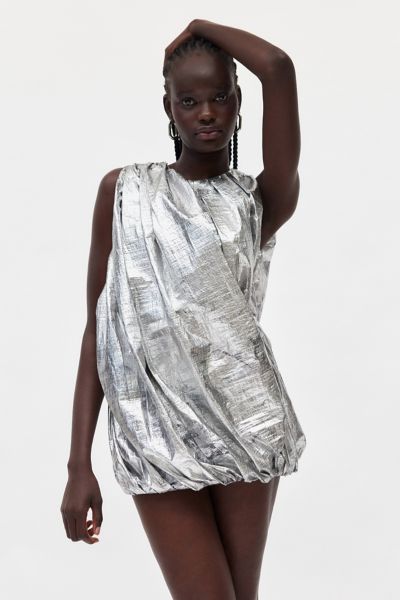 Metallic gray dress best sale