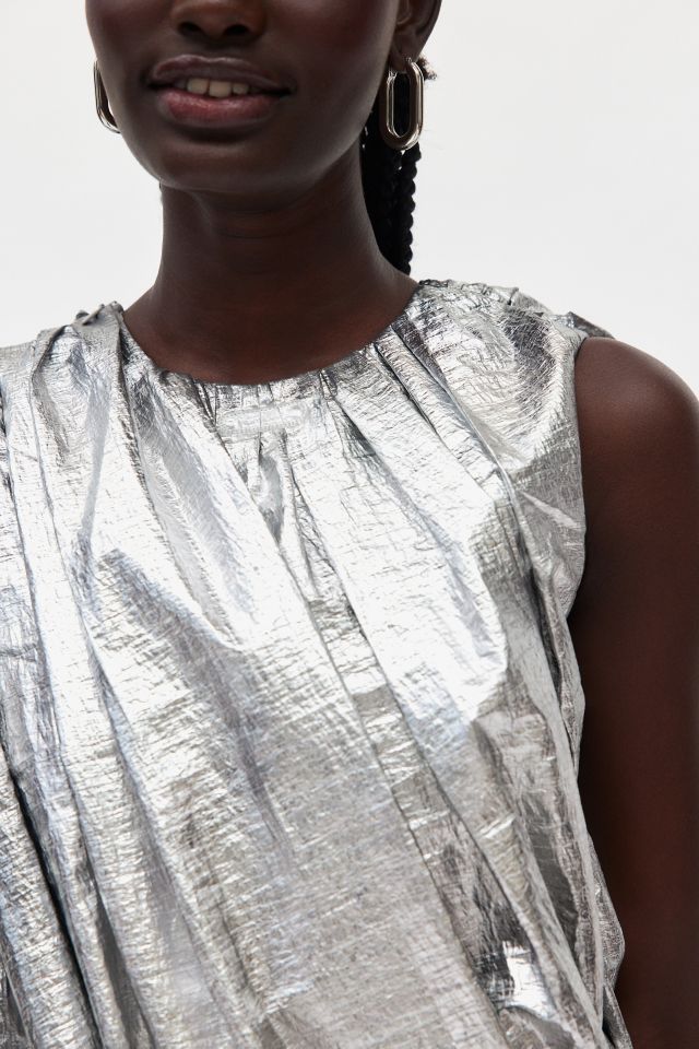 Private Policy Metallic Drape Bubble Mini Dress #2