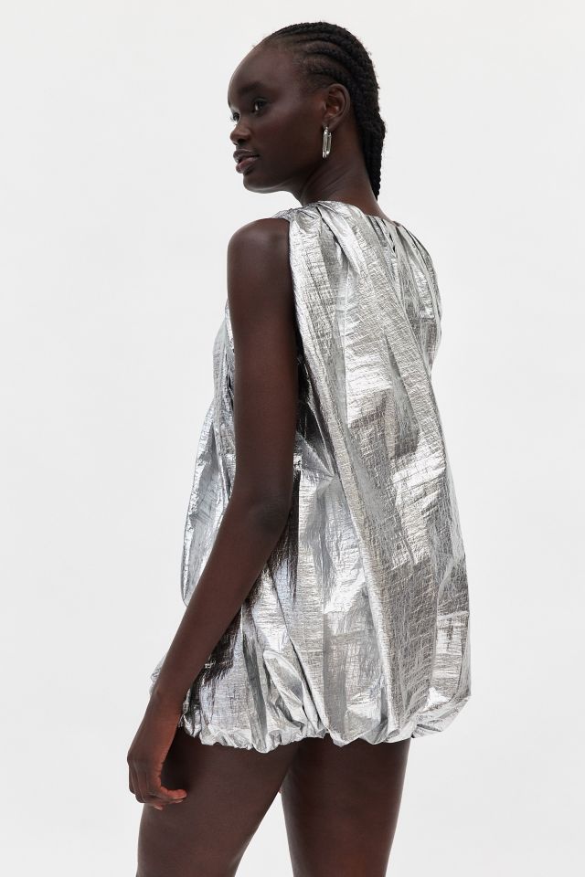 Private Policy Metallic Drape Bubble Mini Dress #3