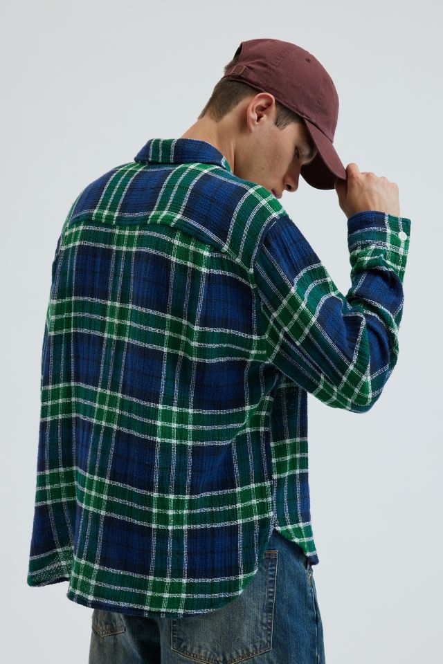 BDG Open Weave Plaid Button-Down Overshirt #2