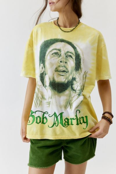 Urban Outfitters Bob Marley Tie-dye T-shirt Dress In Yellow, Women's At