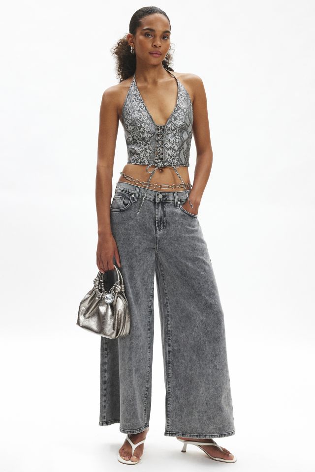Silence + Noise Teya Faux Leather Halter Top #3