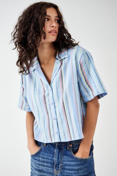 BDG Sunshine Stripe Crop Shirt | Urban Outfitters