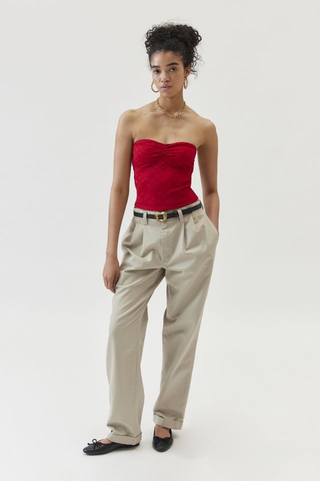 ReMADE By UO Remnants Ruched Cutout Tube Top #1
