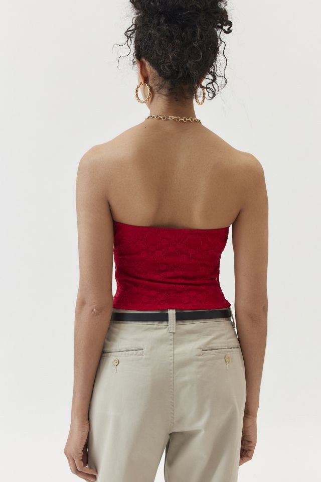 ReMADE By UO Remnants Ruched Cutout Tube Top #2