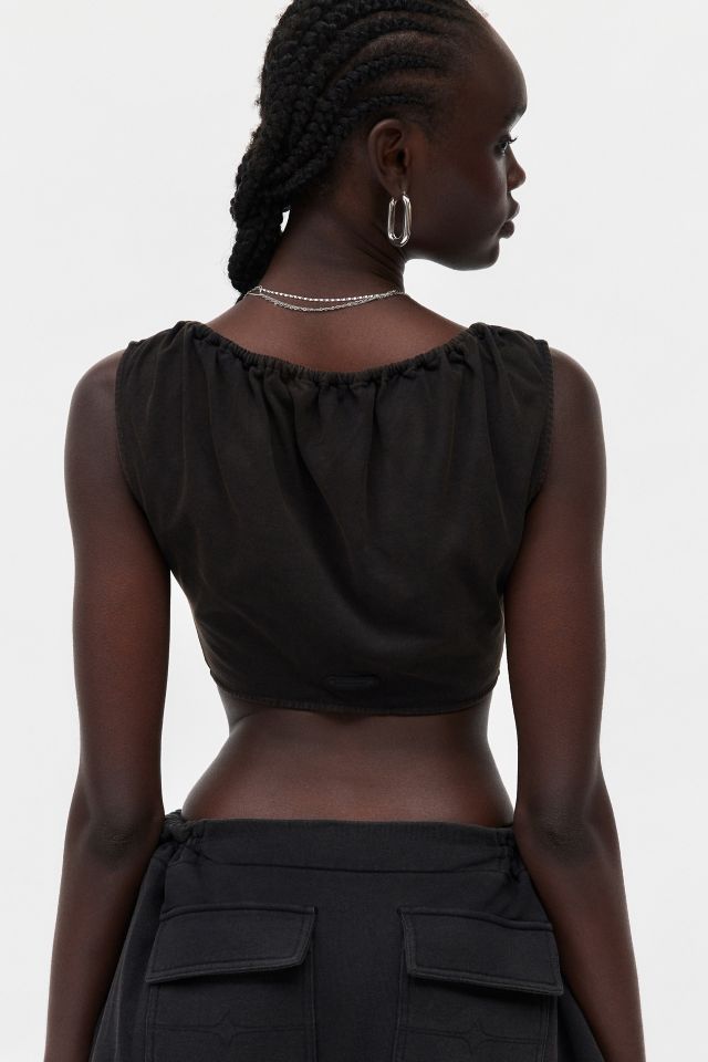 Private Policy Washed Cotton Drawstring Tank Top #3