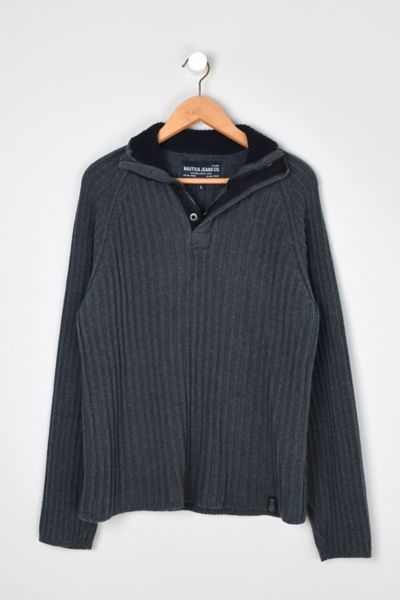 00s double zip driver’s knit sweater Twist Pattern Two Way Zipper Knit Cardigan CD20 - Korean