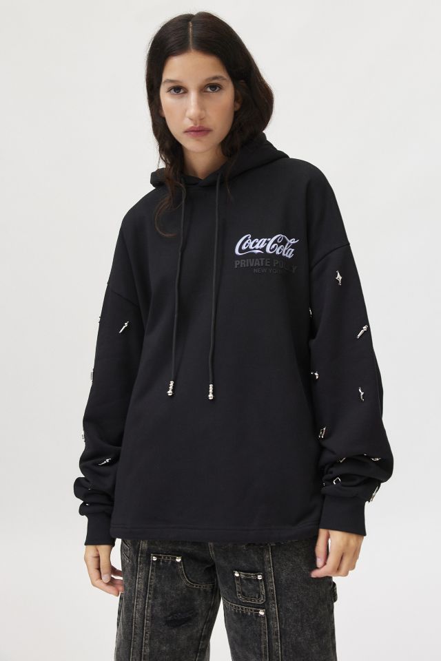 Coca Cola X Private Policy Charm Embellished Graphic Hoodie Sweatshirt Urban Outfitters