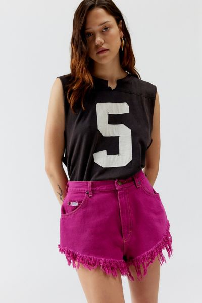 Shop Urban Renewal Remade Lee Overdyed Denim Short In Berry, Women's At Urban Outfitters