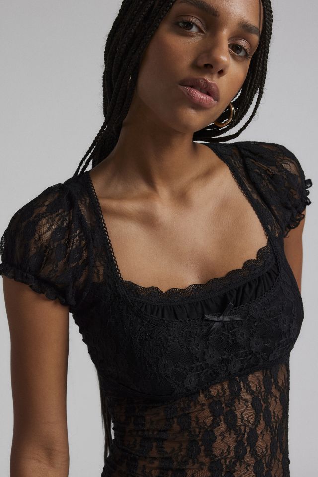 Kimchi Blue Malka Sheer Lace Top #3