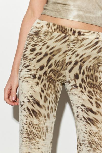 UO Leopard Print Straight-Leg Trouser Pant