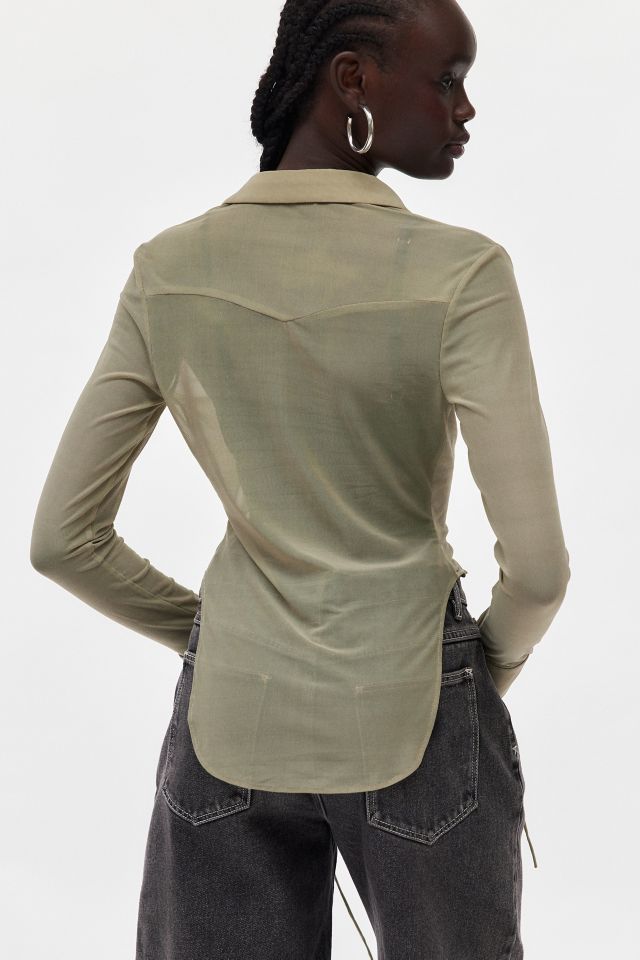 Private Policy Western Fitted Sheer Shirt #1