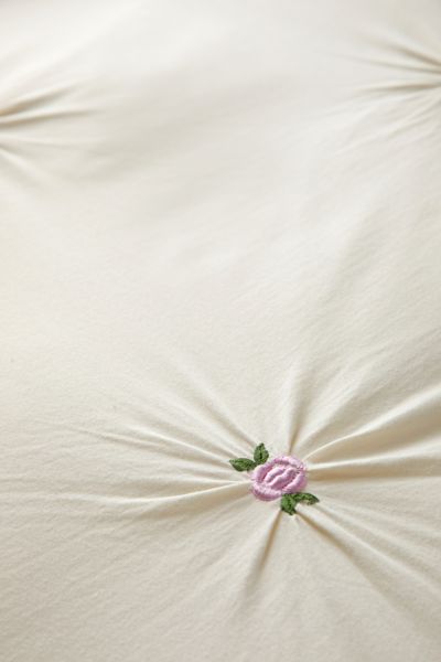 Rose Embroidered Jersey Duvet Cover