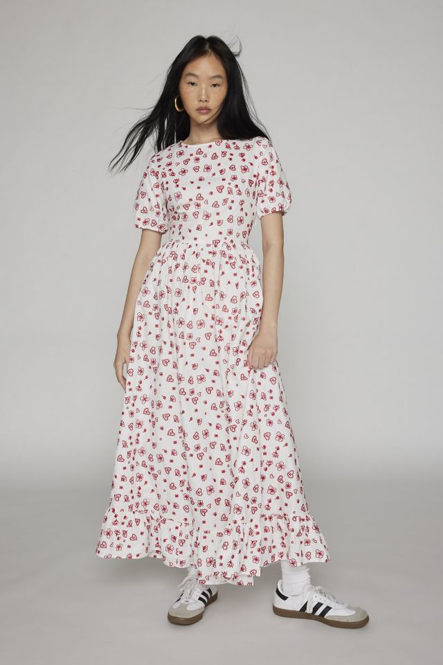 【英国発Sister Jane】Doodle Bloom embroidered cotton dress Sister Jane Doodle Bloom Embroidered Cotton Maxi Dress White