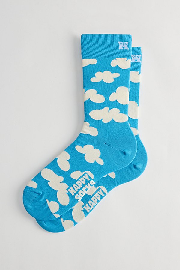 Shop Happy Socks Cloudy Crew Sock In Blue, Men's At Urban Outfitters