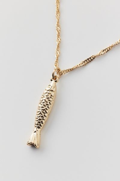 Shop Urban Outfitters Sardine Charm Necklace In Gold, Women's At