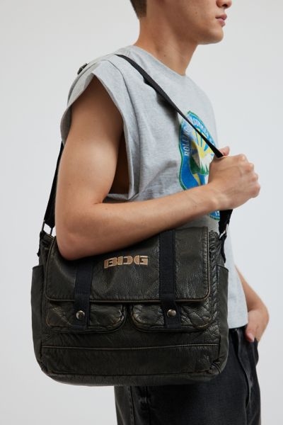 BDG Washed Faux Leather Messenger Bag