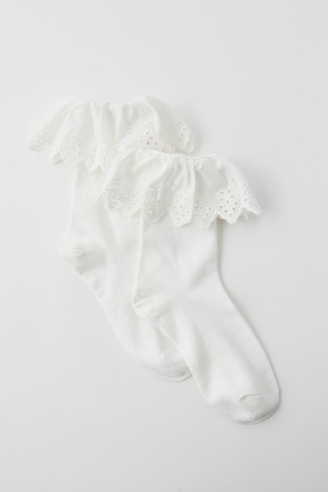 Nala Eyelet Ruffle Crew Sock #1