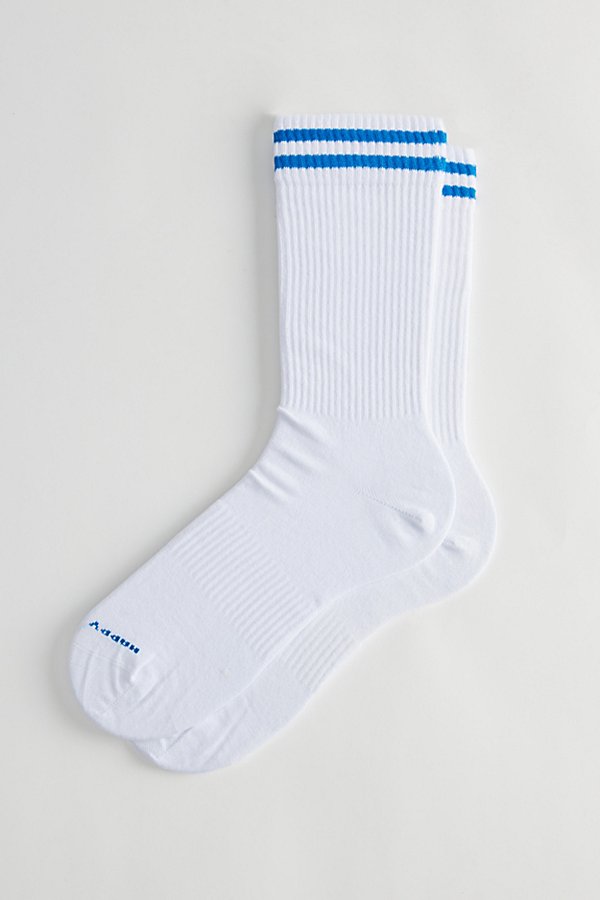 Shop Happy Socks Striped Sneaker Crew Sock In White, Men's At Urban Outfitters