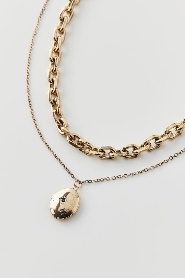 Locket Layered Necklace Set #1