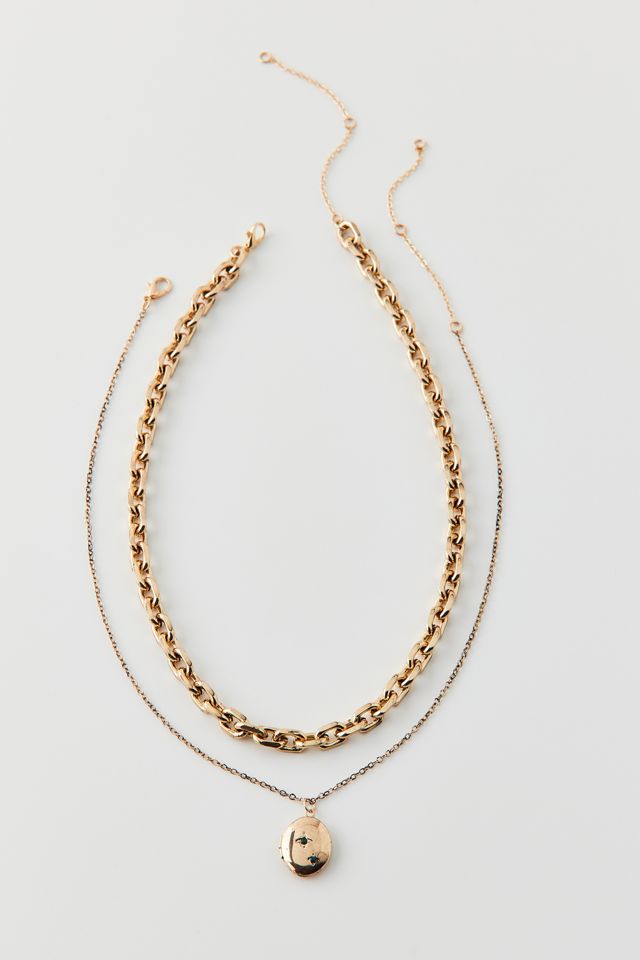 Locket Layered Necklace Set | Urban Outfitters Canada