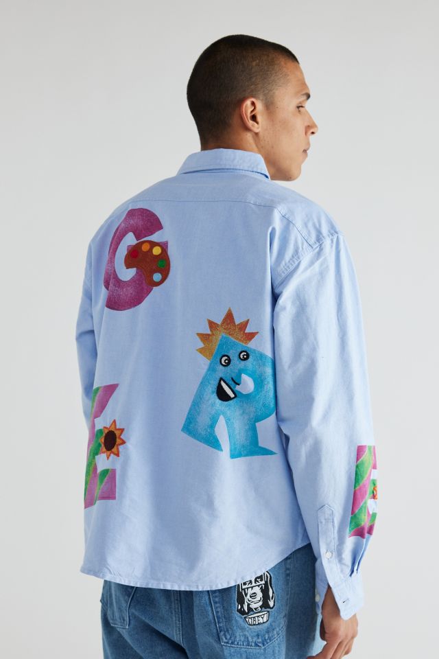 Chemise Boutonnée Manches Longues XLARGE Lettres Variées #2