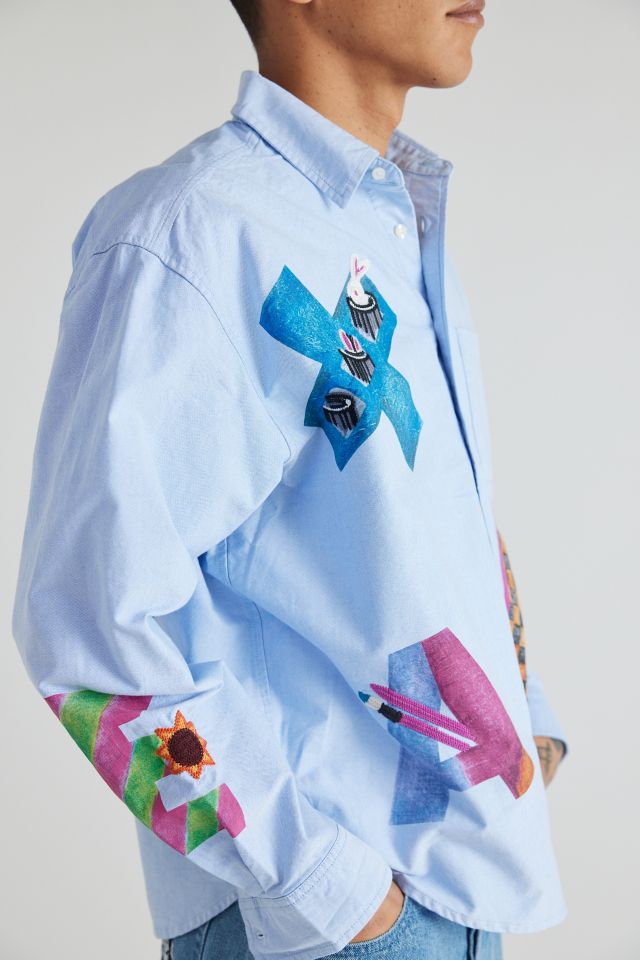 Chemise Boutonnée Manches Longues XLARGE Lettres Variées #4