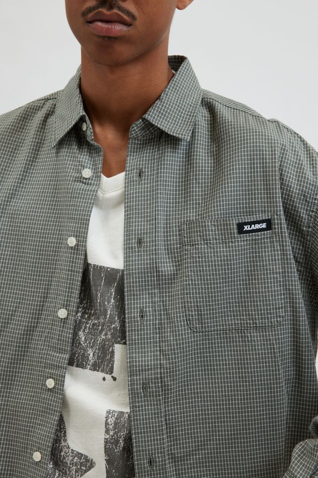 XLARGE Gingham Check Long Sleeve Button-Down Shirt | Urban Outfitters
