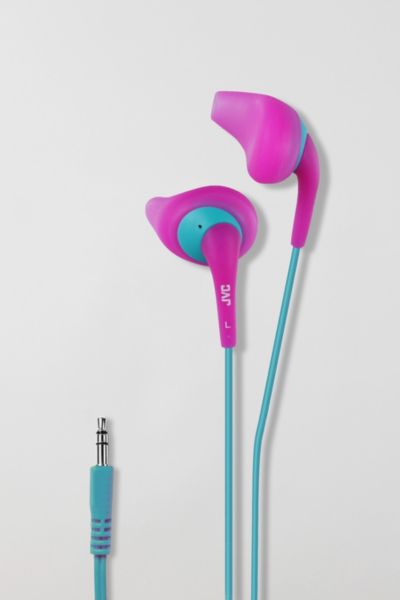 Urban Outfitters Jvc Gumy Sport Wired Earbud Headphones In Pink At
