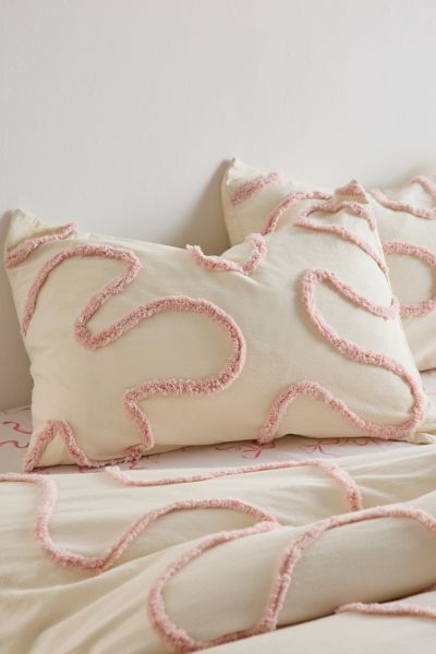 Urban Outfitters Wiggle Tufted Sham Set In Pink At