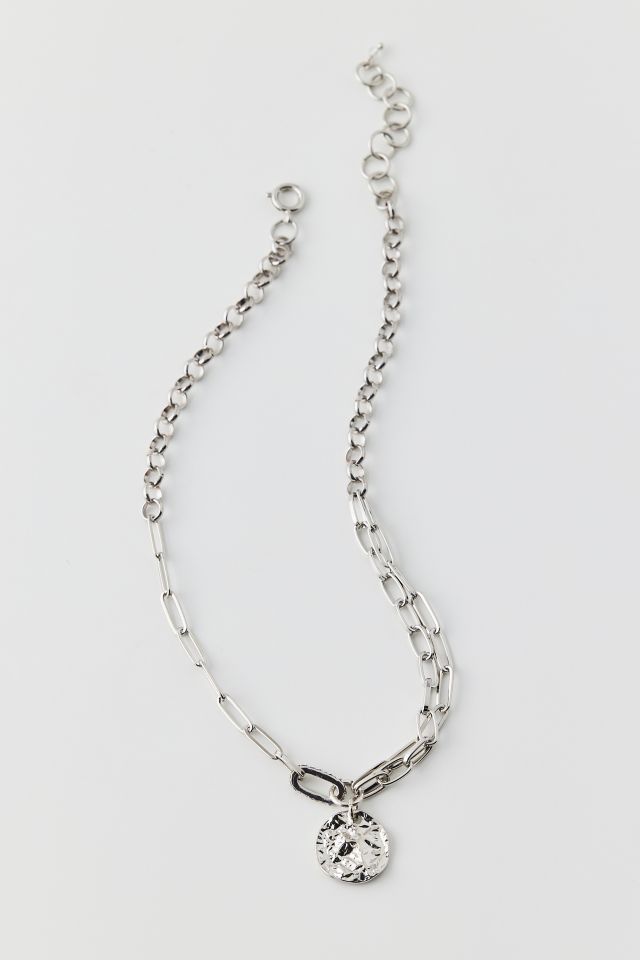 Hammered Coin Charm Necklace #1