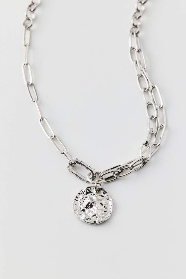 Hammered Coin Charm Necklace #2