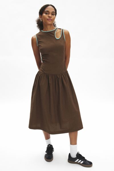 another girl drop waist cut-out midi dress