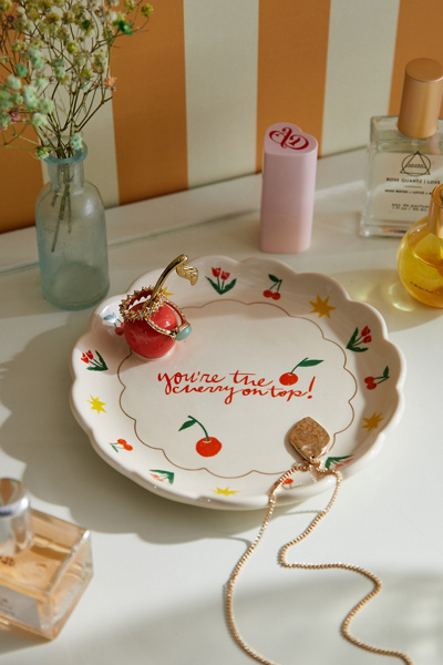 TOWN&COUNTRY ストロベリー柄 陶器製トレイ 菓子器 大 ワケアリ 92012673_060_b
