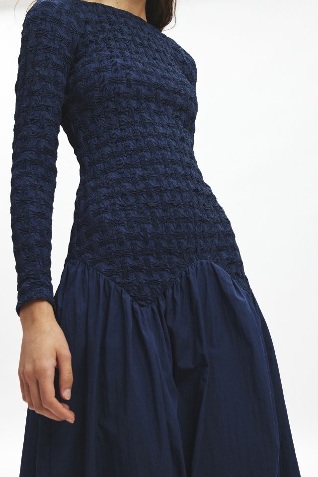 Another Girl Ruched Drop Waist Midi Dress #1