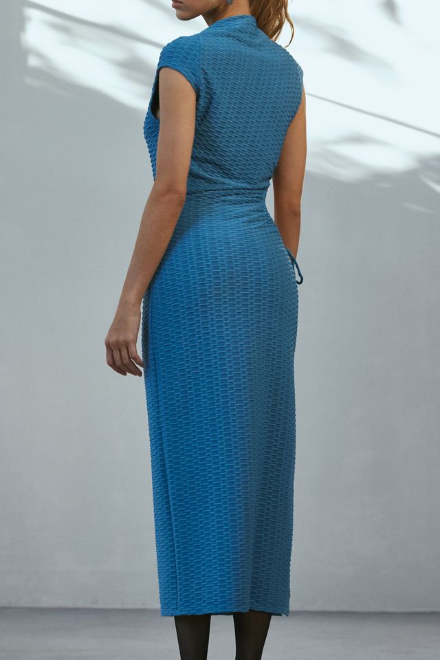 Another Girl Textured Knit Drape Mockneck Midi Dress #3