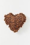 Leopard Ruffle Heart Throw Pillow