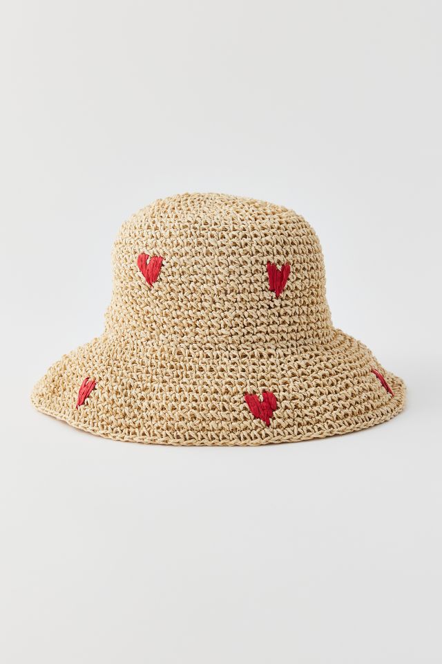 Marchen☆Heart raffia floppy hat Heart Floppy Straw Hat | Urban Outfitters