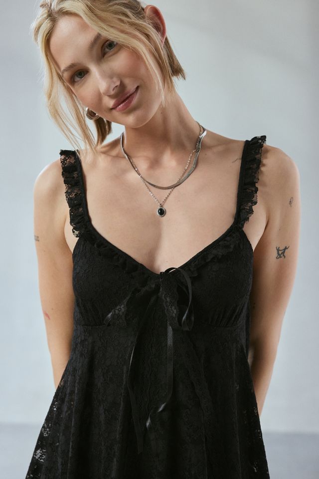 UO Primrose Lace Babydoll Romper #1