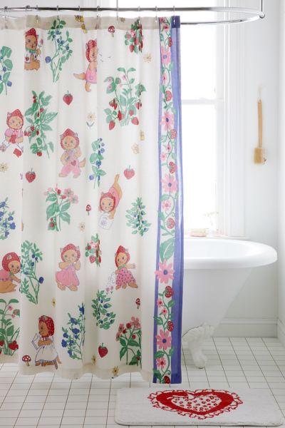 Strawberry Cat Shower Curtain