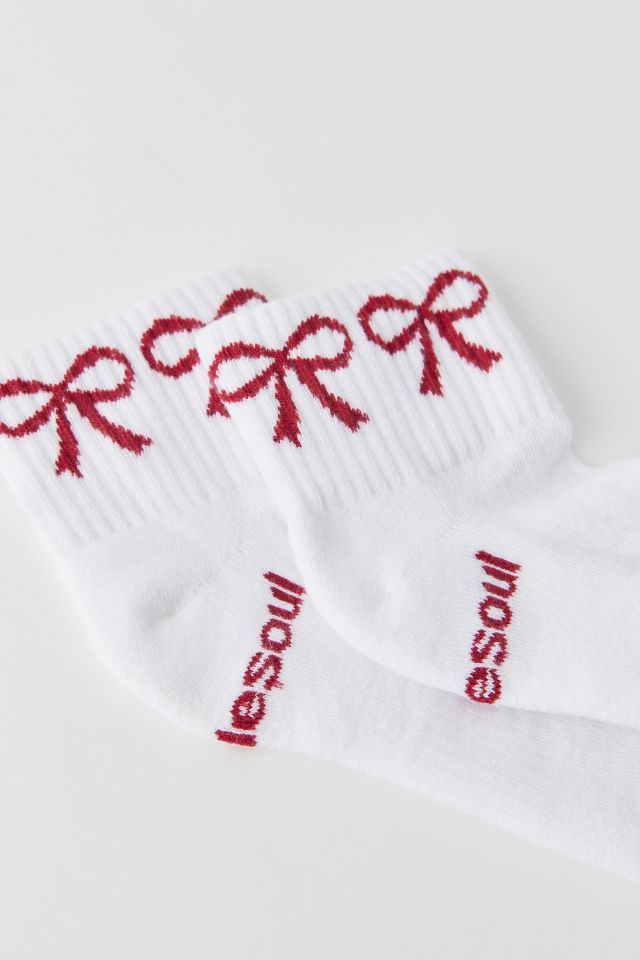 Doublesoul Holly Bow Quarter Crew Sock #1