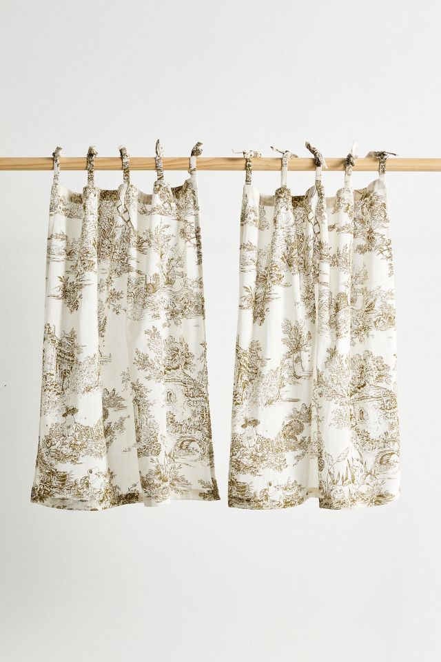 Tie Top Printed Café Curtain Set #1