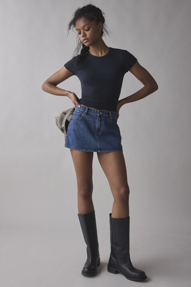 Abrand 99 Bella Low-Rise Denim Mini Skirt #1