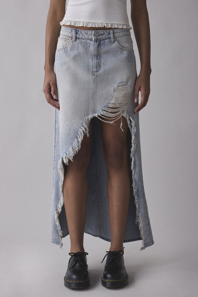 Jupe longue en denim déchiré Abrand 95 Cater High-Low #1